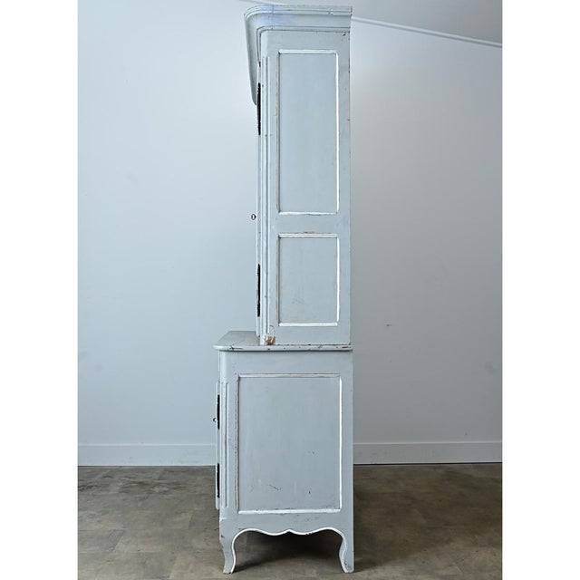 French 19th Century Louis XV Painted Buffet a Deux Corps For Sale - Image 11 of 12