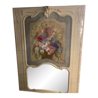 Antique Trumeau With a Floral Painting For Sale