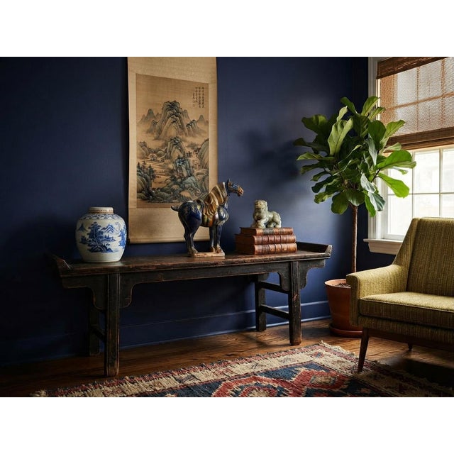 Oriental Ceramic Sancai Dark Blue Brown Beige Fengshui Artistic Horse Figure For Sale In San Francisco - Image 6 of 11