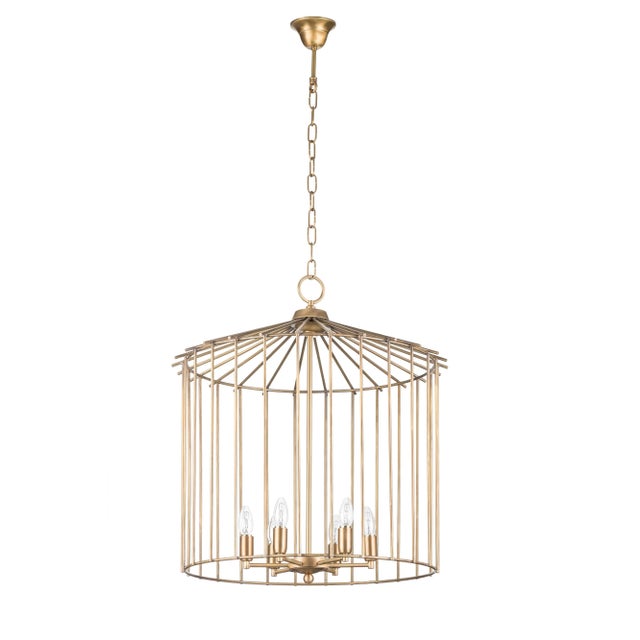 Gold Medium Cage Chain Chandelier by Niccolo De Ruvo for Brass Brothers For Sale - Image 8 of 8