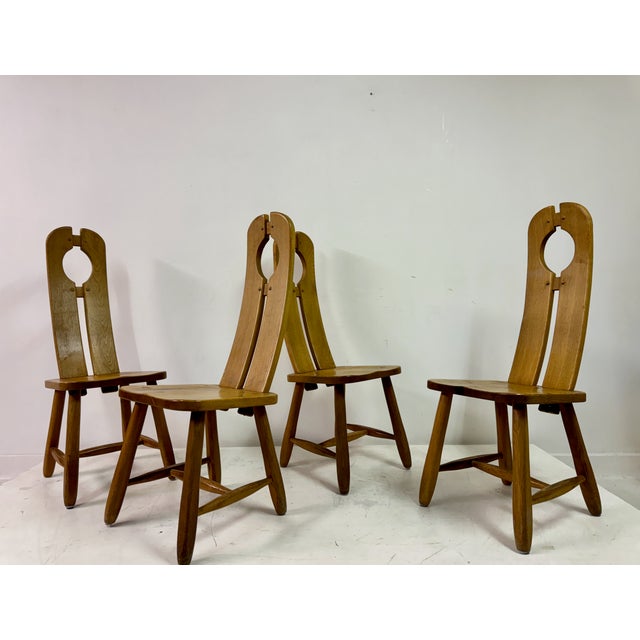 Oak Dining Chairs by De Puydt, 1960s, Set of 4 For Sale - Image 15 of 18