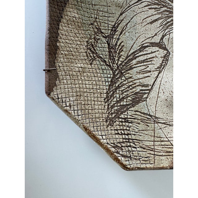 80's Vintage Janel Hand Painted Pelican Artist Pottery Wall Art For Sale - Image 4 of 9