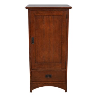 Stickley Mission Oak 1 Door 1 Drawer Media Cabinet For Sale