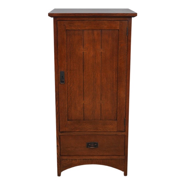 Stickley Mission Oak 1 Door 1 Drawer Media Cabinet For Sale