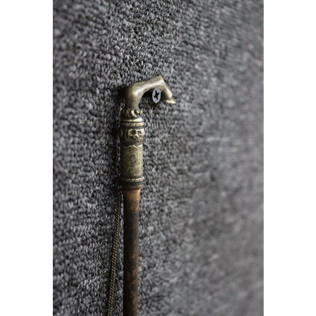 Metal Antique Sterling Silver Horse Hoof Handle Riding Crop For Sale - Image 7 of 12