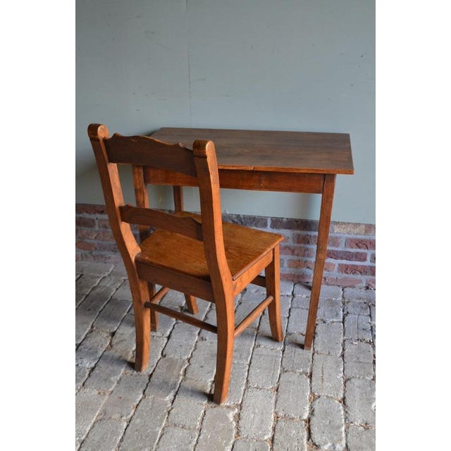 Antique Oak Writing Desk with Chair, Set of 2 For Sale - Image 9 of 10
