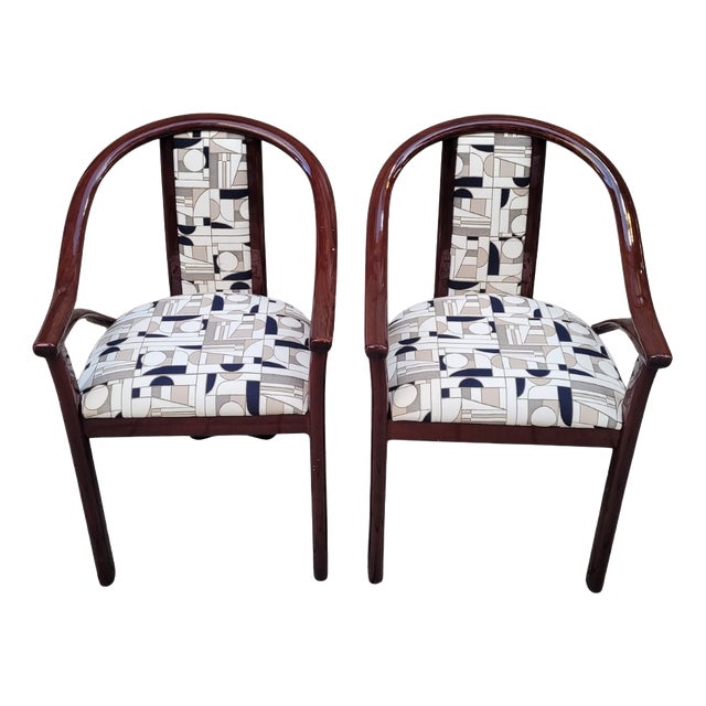 Art Deco Chairs in Upholstered in Euphoria Cubista from Misia Paris, France, 1970s, Set of 4 For Sale