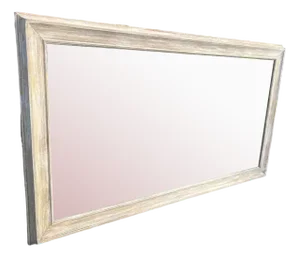 Large Antique English Carved Wood Painted Mirror