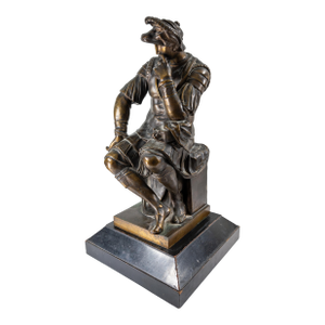 19th Century Grand Tour Bronze of Lorenzo Medici After Michelangelo Buonarotti