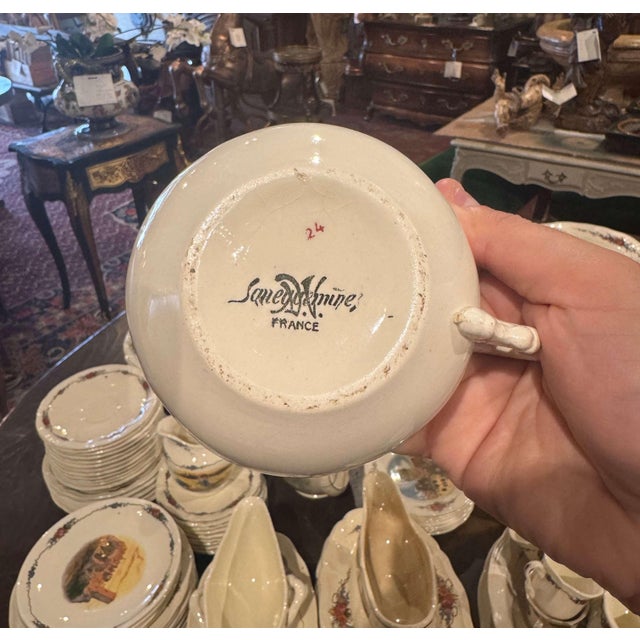 Early 20 Century French Porcelain Dinnerware, About 208 Pieces Signed H. Loux For Sale - Image 13 of 13