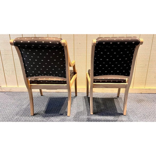 Wood 1990s Century Furniture Whitewash Birch Dining Chairs - Set of 8 For Sale - Image 7 of 11