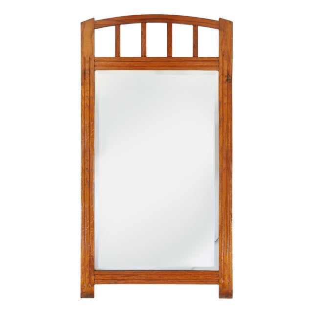 Art Deco Mirror in Wood with Facet Cut Mirror, 1930s For Sale