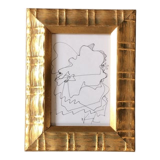 Original Vintage Wayne Cunningham Abstract Ink Drawing Vintage Frame For Sale
