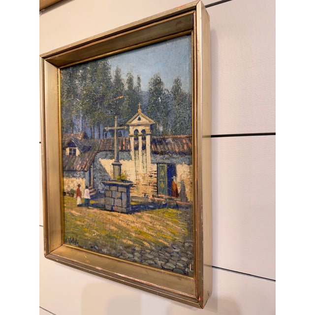 Early 20th Century 20th Century Oil on Canvas "The Chapel of Consolation" For Sale - Image 5 of 11