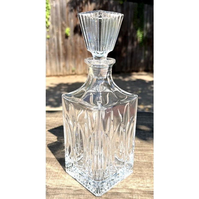 Late 20th Century Crystal Clear Industries Monarch Crystal Square Decanter Stopper For Sale - Image 10 of 12