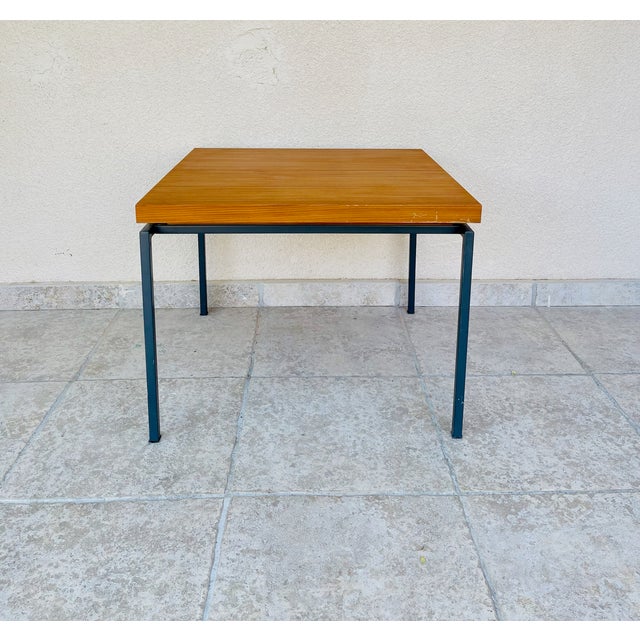 Wood Vintage Scandinavian Coffee Table in Teak with Metal Legs, 1960 For Sale - Image 7 of 11