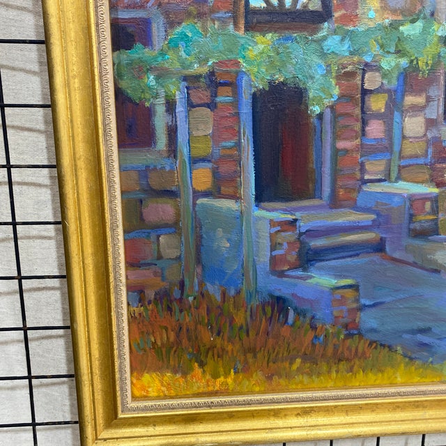 1970s “Golden Hour” Oil on Board Landscape Painting by Rhill, Framed ...
