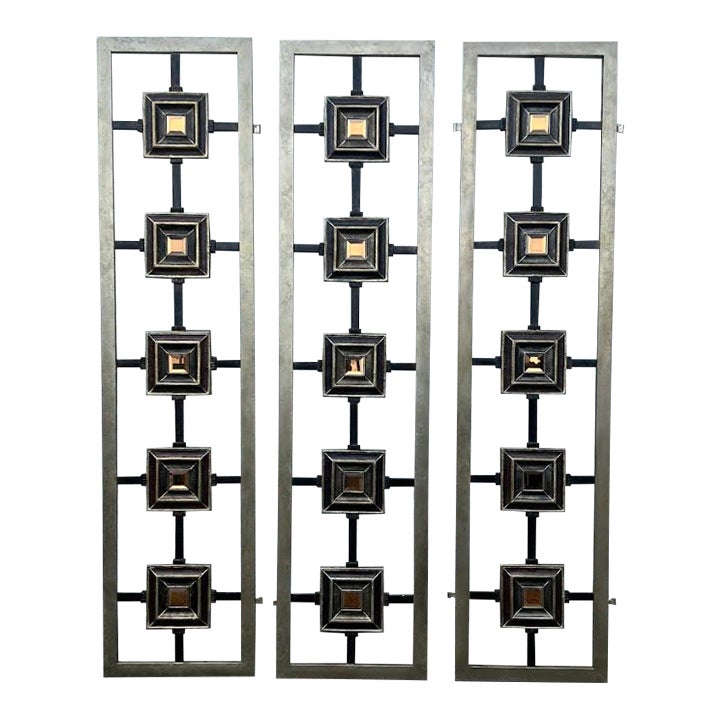 Contemporary Wrought Iron Divider Screen 3 Pieces Chairish
