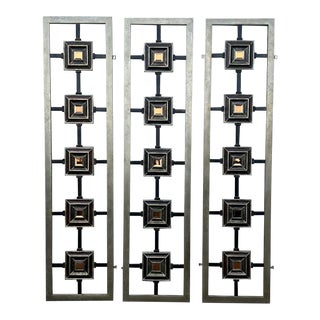 Contemporary Wrought Iron Divider Screen - 3 Pieces For Sale
