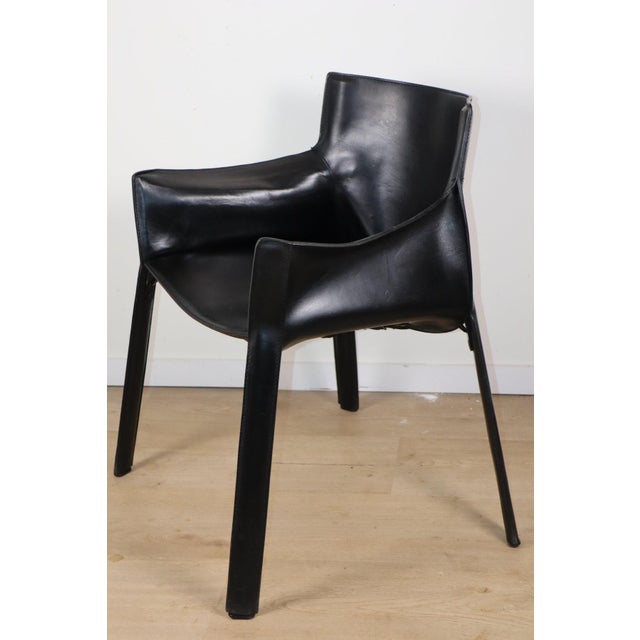 Vintage Black Leather Armchair, 1980s For Sale - Image 6 of 18