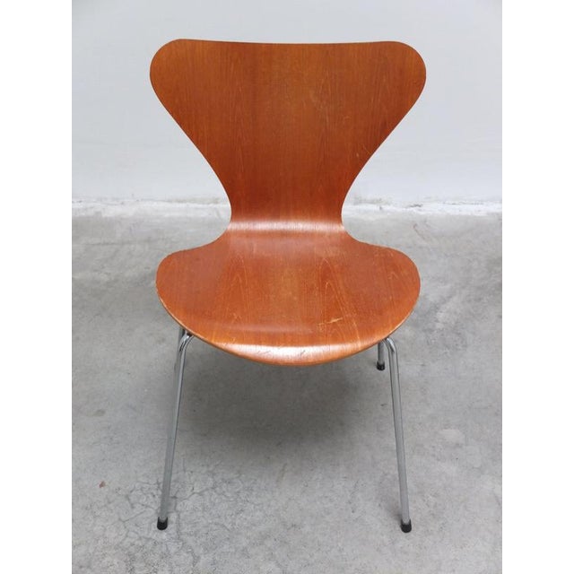 Wood Series 7 Chairs in Teak by Arne Jacobsen for Fritz Hansen, 1986, Set of 2 For Sale - Image 7 of 18