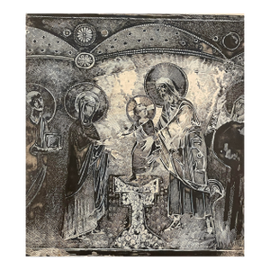 Antique Religious Drawing of a Fresco