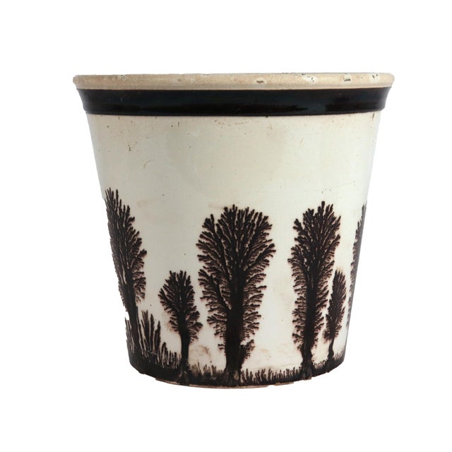 Dendritic Forest: English Mochaware Flower Pot, Circa 1800 A classic and highly decorative English Mochaware flower pot,...
