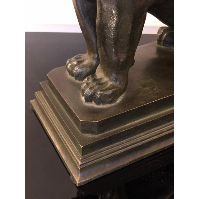 Art Deco Bronze Animal Lion Sculpture, 1930s For Sale - Image 9 of 14
