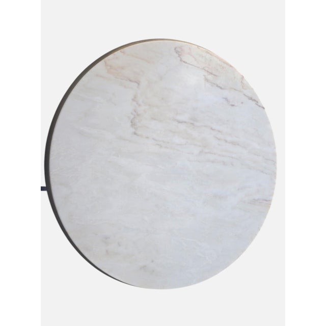 Mid 20th Century Vintage Portuguese Rosa Aurora Marble and Giltwood Round Coffee Table For Sale - Image 5 of 6