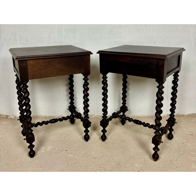 Spanish Barley Twist Nightstands, 1930s, Set of 2 For Sale - Image 14 of 15