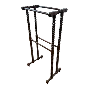 Mid 20th Century Jacobean Style Spool Turned Walnut Quilt Rack