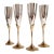 Vintage Silver & Brass Champagne Flutes — Set of 4 For Sale