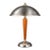 Late 20th Century Mid-Century Modern Dual-Socket Desk Lamp With Walnut Stem & Metal Dome Shade For Sale