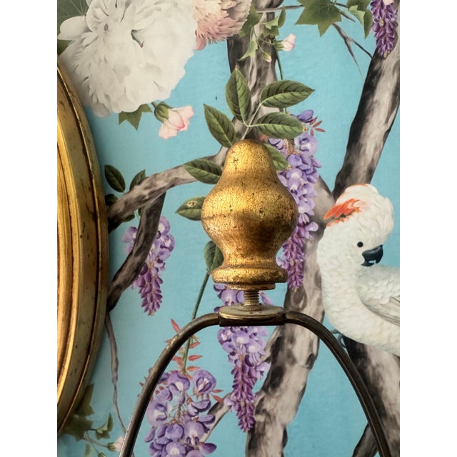 Mid 20th Century Hollywood Regency Alabaster Gilt Tole Table Lamp For Sale In Pittsburgh - Image 6 of 12