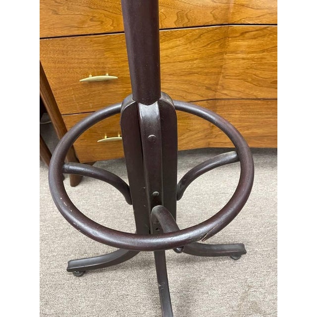 Mid 20th Century Antique Rattan Coat Hanger Stand, Dark Finish, 75" Tall For Sale - Image 5 of 6