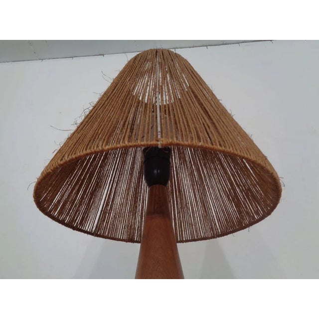 Mid-Century Danish Teak and Sisal Table Lamp, 1950s For Sale - Image 10 of 15