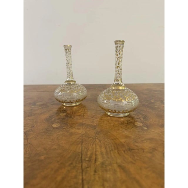Antique French Gilt Decorated Bottles, 1900, Set of 2 For Sale - Image 6 of 6