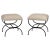 Metal Large 'Strapontin' Shearling Stools by Design Frères - A Pair For Sale - Image 7 of 7