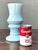 Vintage Speckled Blue Ceramic Vase For Sale - Image 14 of 18