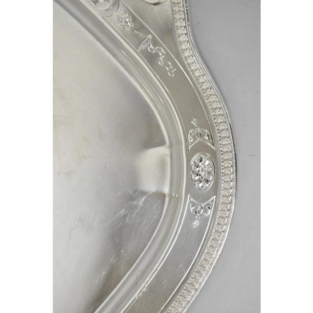 Silver Antique Reed & Barton 04072 English Edwardian Silver Plater Serving Platter Tray For Sale - Image 8 of 14