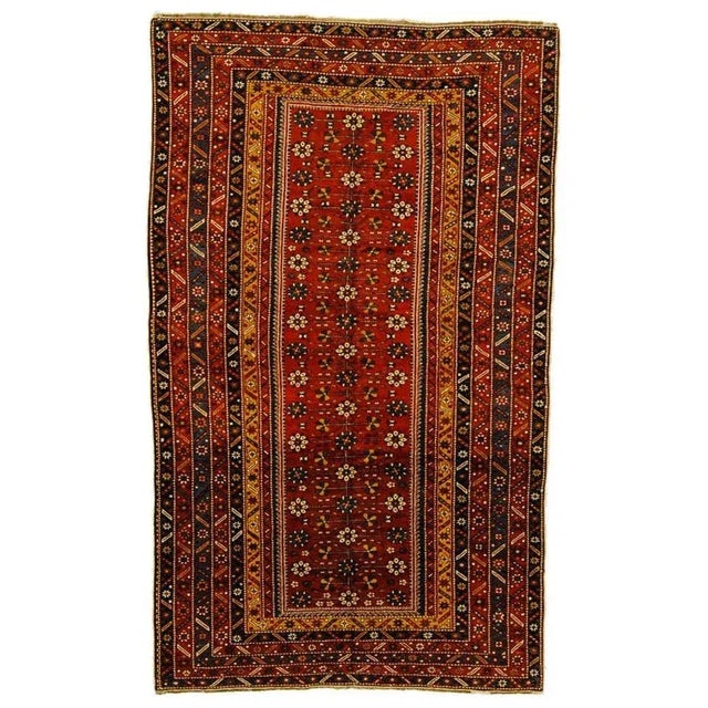 19th Century Red and Yellow Woolen Rug, 1890s For Sale - Image 14 of 14