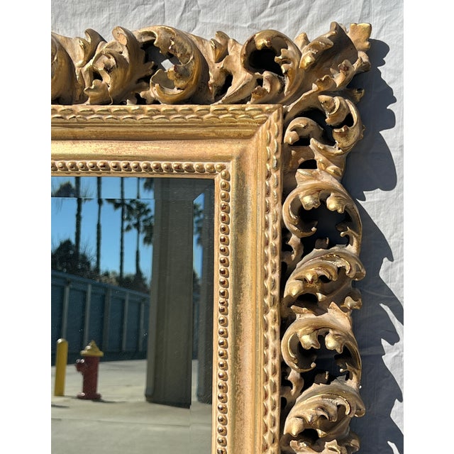 Vintage Florentine Style Shell & Acanthus Leaf Mirror For Sale - Image 9 of 17