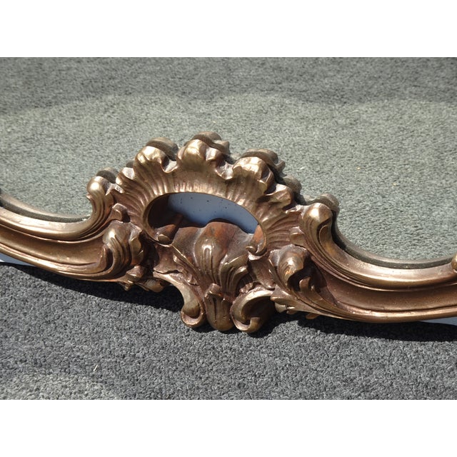 Vintage Italian French Rococo Louis XVI Gold Ornate Wall Mantle Mirror For Sale - Image 16 of 17