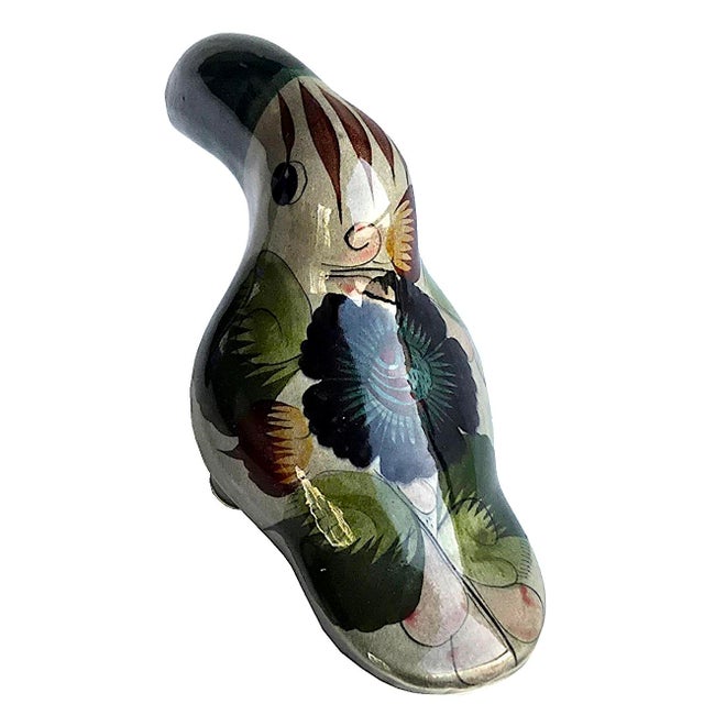 1970s Tonalá Mexico Ceramic Green Toucan Bird Figurine For Sale - Image 9 of 9