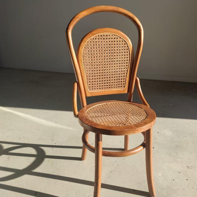 Wood Vintage Natural Wood Cane Chair, 1980s For Sale - Image 7 of 18