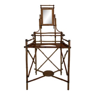 Late 19th Century Antique Bamboo Sink Basin Stand For Sale