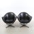 Vintage Swivel Chairs in Black Synthetic Leather with Chrome Bases, 1990, Set of 2 For Sale - Image 3 of 17
