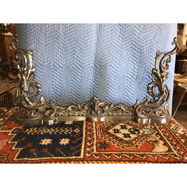 Metal Late 20th Century Silver Finish French Chenets For Sale - Image 7 of 7