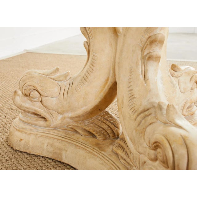 Neoclassical Venetian Grotto Style Dolphin Center Table For Sale - Image 9 of 13