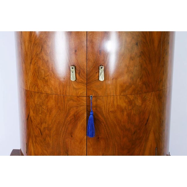 Brown Antique Art Deco Burr Walnut Cocktail Cabinet from Hille, 1920s For Sale - Image 8 of 18